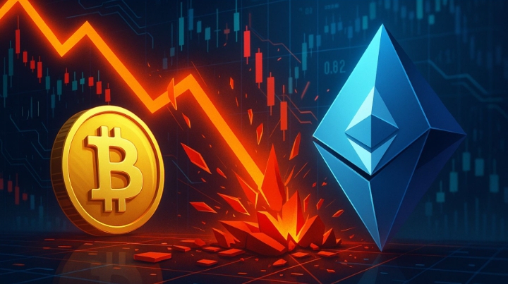 Major Crypto Selloff Shakes Markets: Bitcoin Falls Below $115K as Ethereum Tests Support